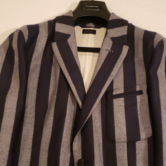 Ermenegildo Zegna Couture Striped Cashmere CarCoat - Picture 2 of 8